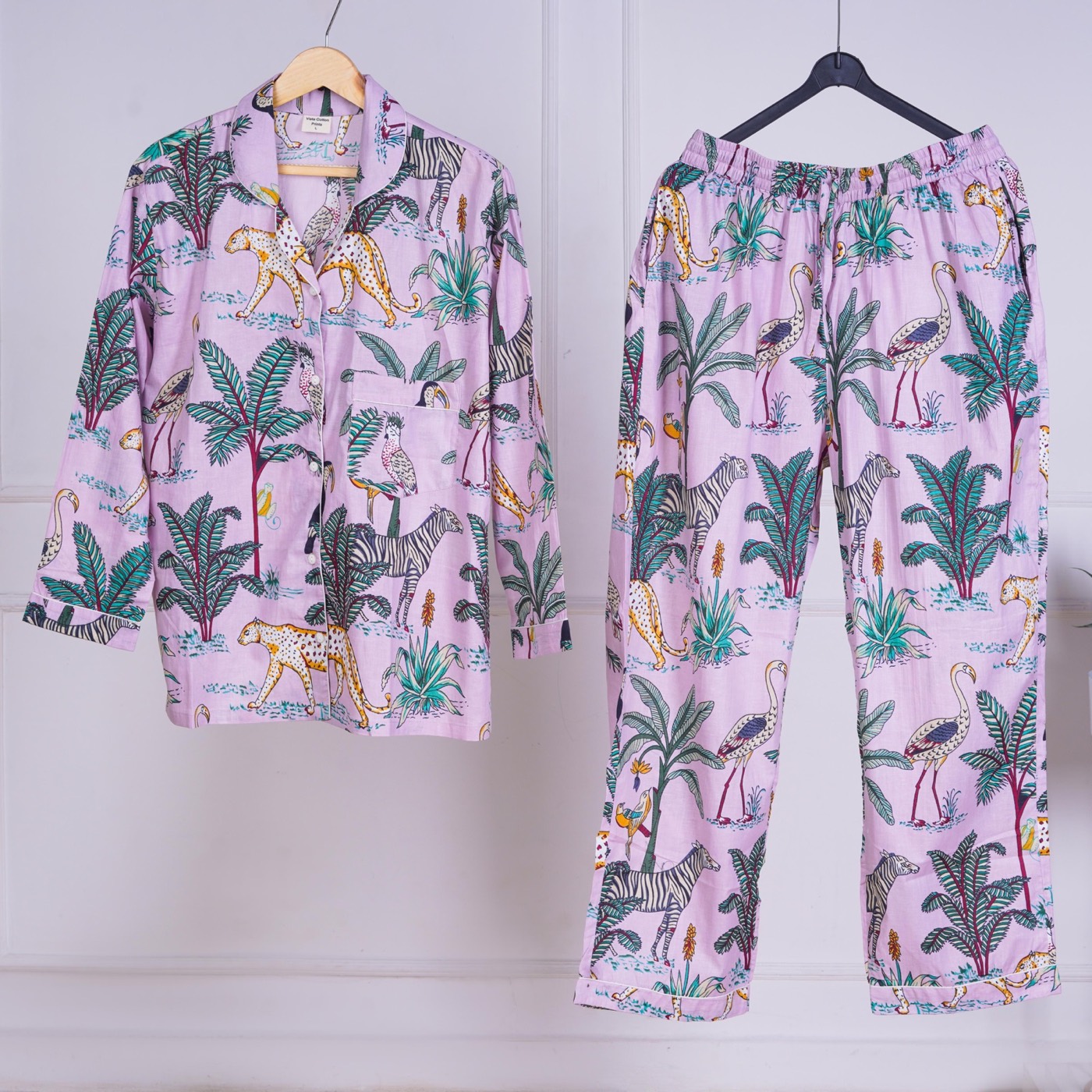 Flamingo: the shirt and trousers, front